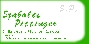 szabolcs pittinger business card